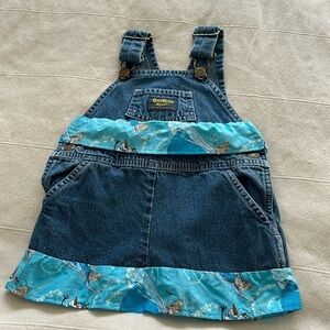 🧡12m Vintage Oshkosh coveralls that have been converted into frozen dress